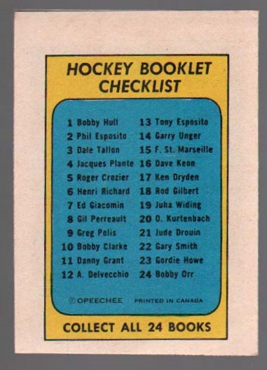 1971-72 O-Pee-Chee Story Booklets